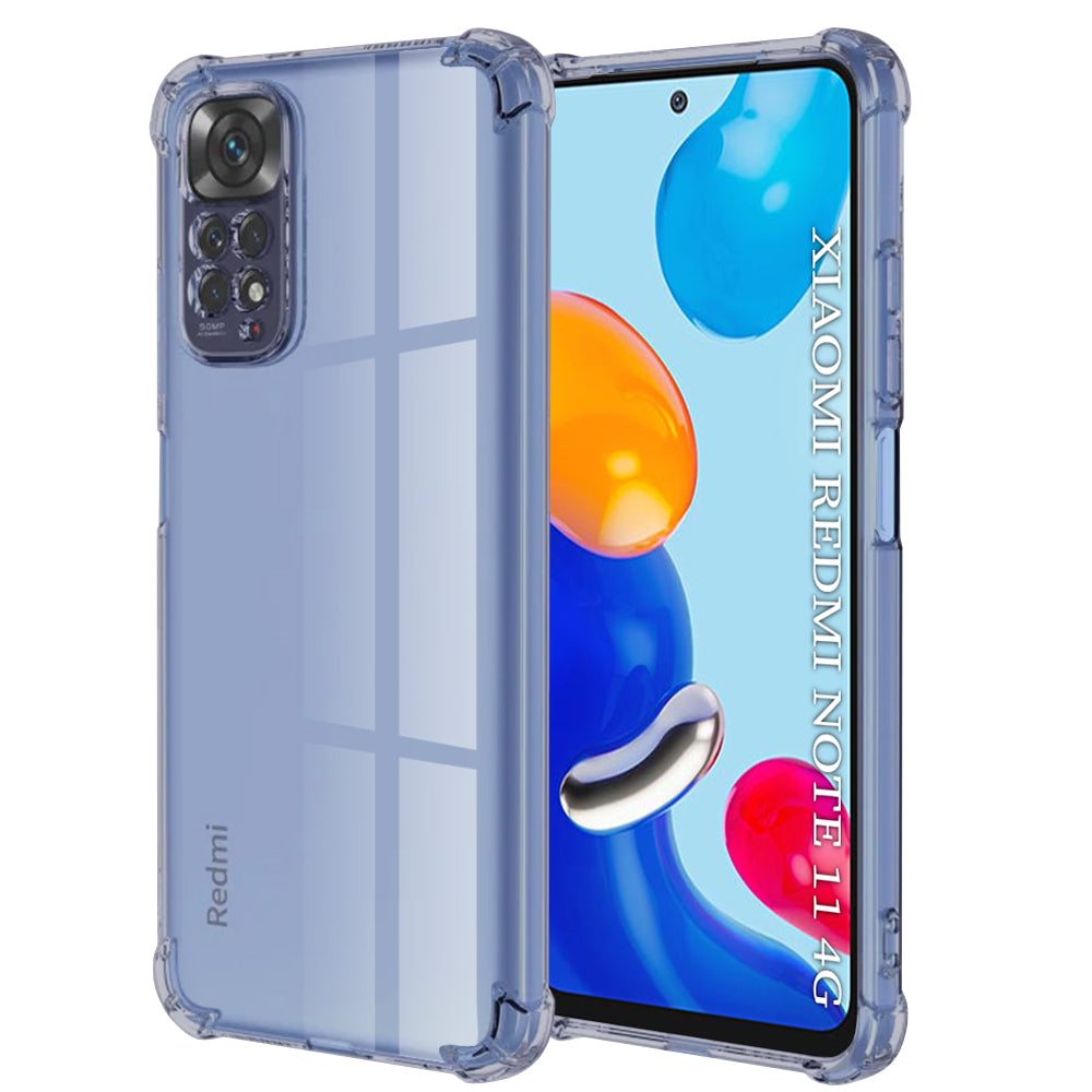Techsuit - Shockproof Clear Silicone - Xiaomi Redmi Note 11 / Note 11S - Smoke Black