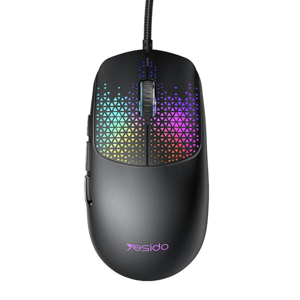 Yesido - Wired Gaming Mouse (KB32) - USB, Plug&Play, Ultra-Lightweight Design, RGB Lighting, 7200DPI - Black
