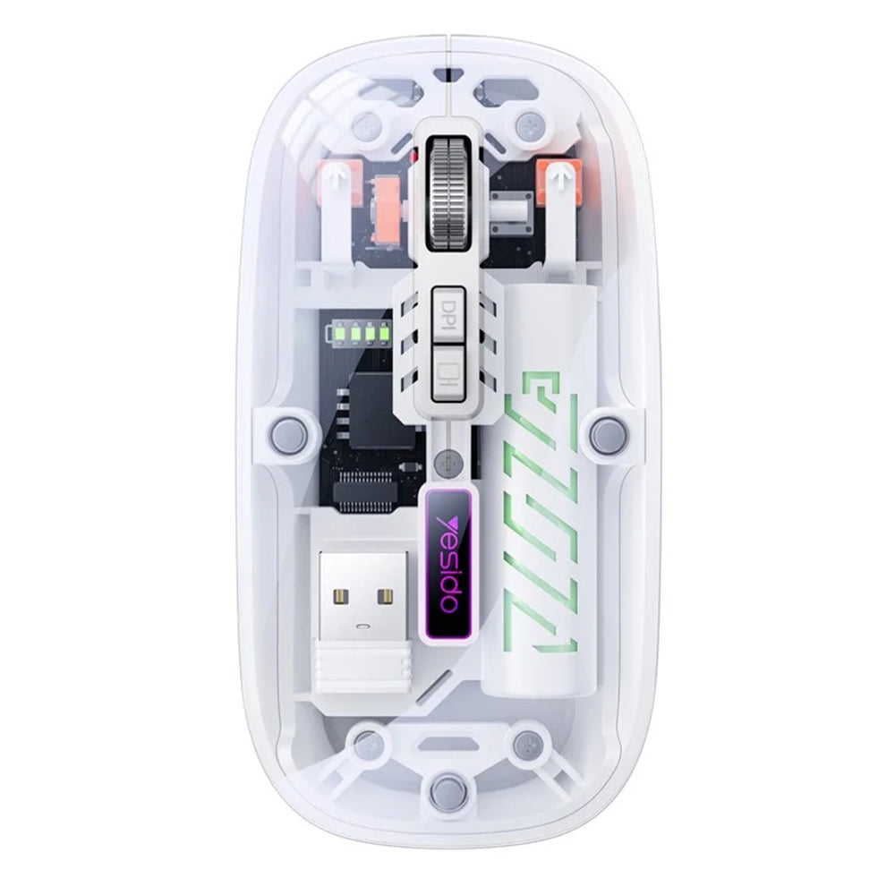 Yesido - Wireless Mouse (KB29) - Type-C, BT+ 2.4G Connection, 800/1200/1600DPI, 400mAh - White