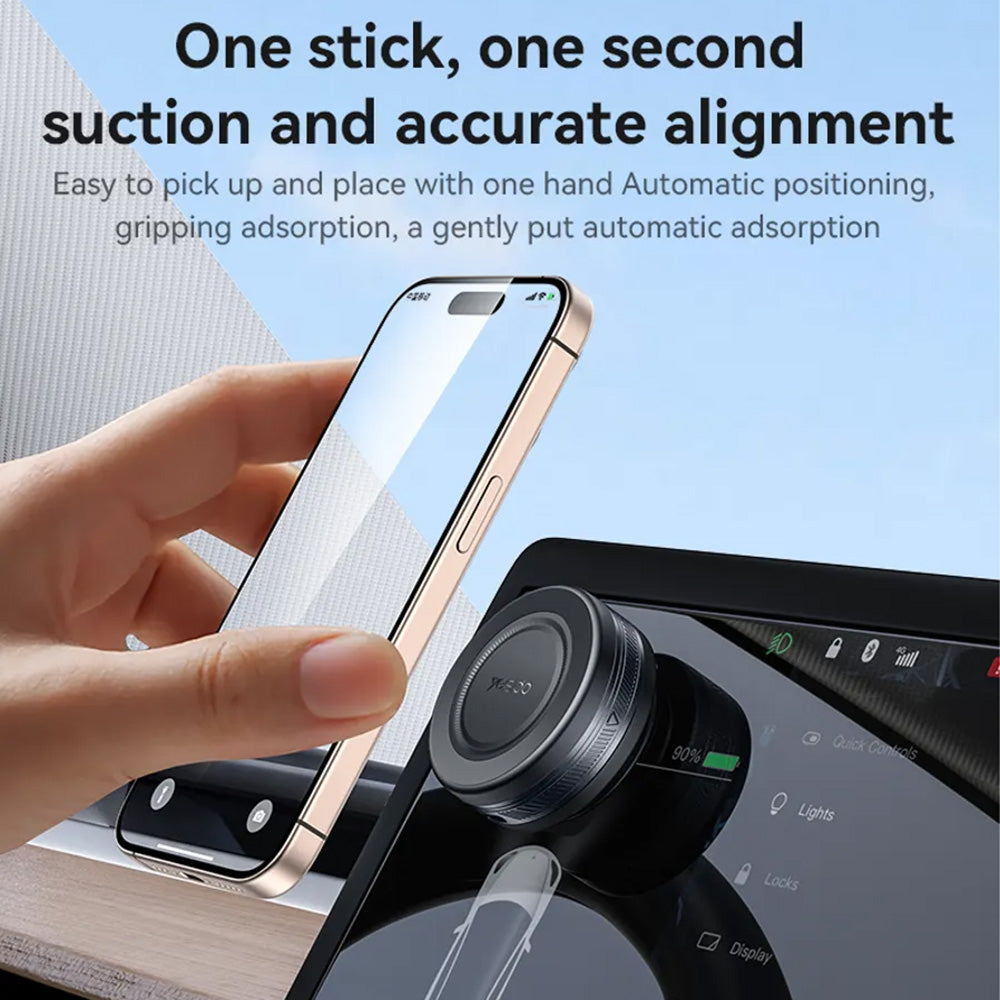 Yesido - Car Holder (C223) - for Display, Electric Vacuum Lock, USB-C, Small - Black