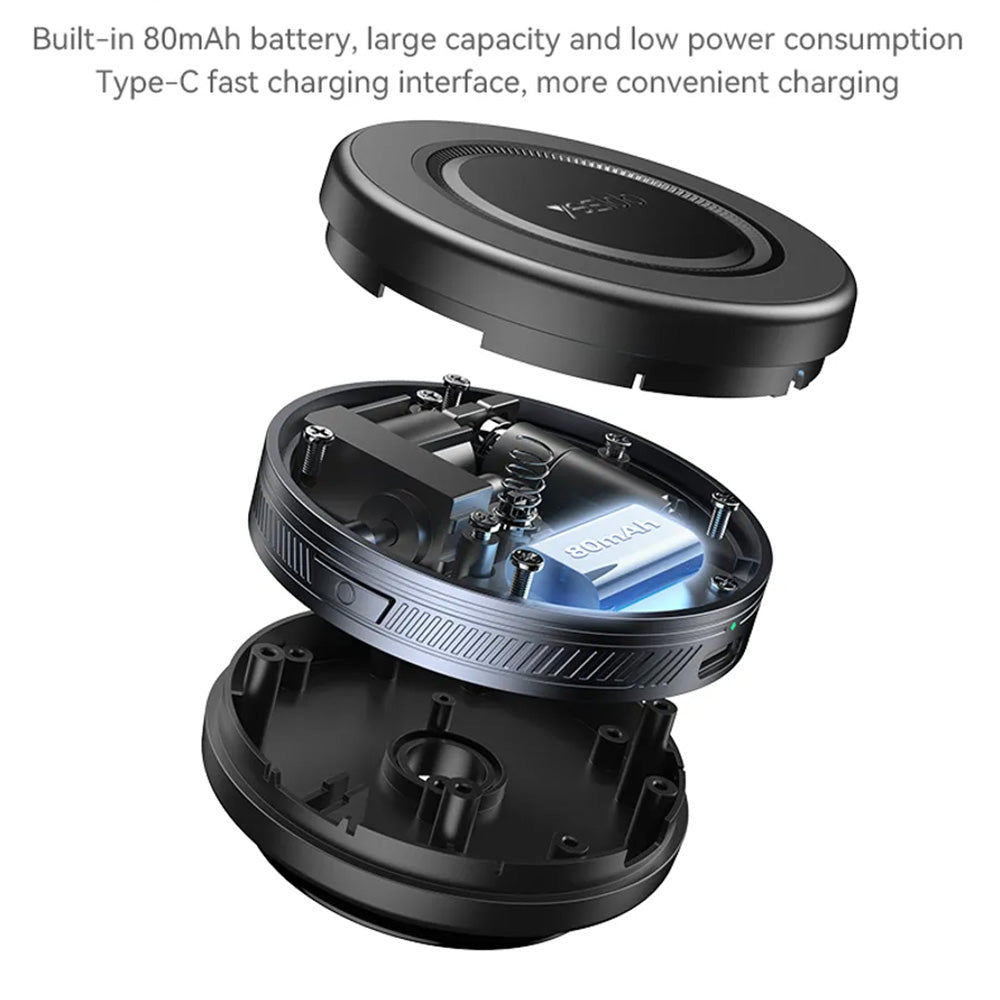 Yesido - Car Holder (C223) - for Display, Electric Vacuum Lock, USB-C, Small - Black