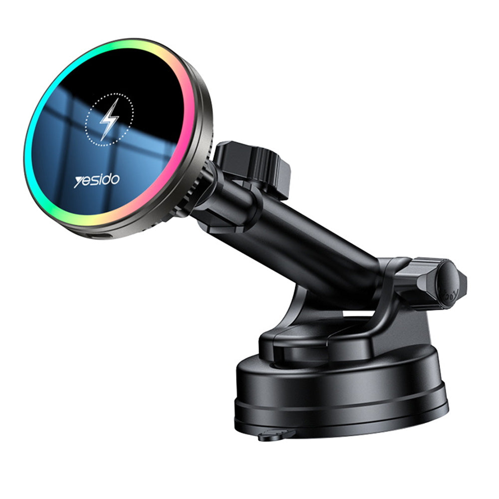 Yesido - Car Holder with Wireless Charging (C315) - for Air Outlet/Dashboard, Magnetic, Intelligent Management, 15W - Bl