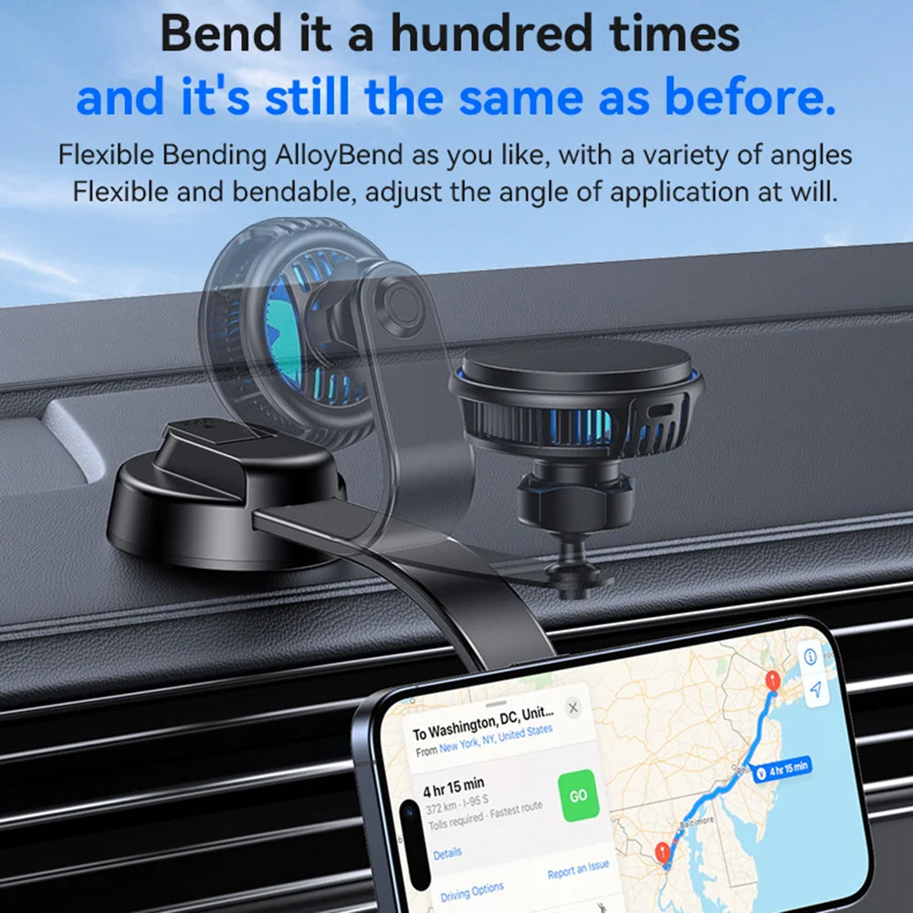 Yesido - Car Holder with Wireless Charging (C311) - for Dash, Semiconductor, Powerful Cooling, 2x Ambient Lights, 15W - 