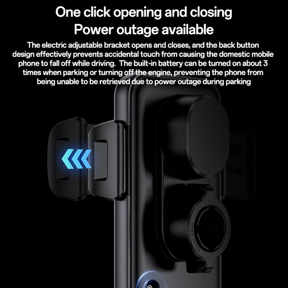 Yesido - Car Holder with Wireless Charging (C307) - for Dasboard, Electric Lock, Transparent Design, Smart Chip, 15W - B