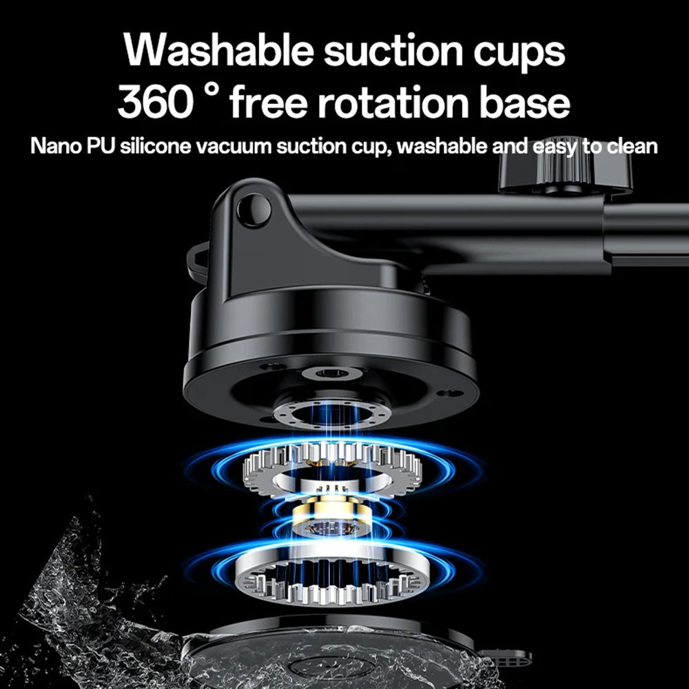 Yesido - Car Holder with Wireless Charging (C307) - for Dasboard, Electric Lock, Transparent Design, Smart Chip, 15W - B