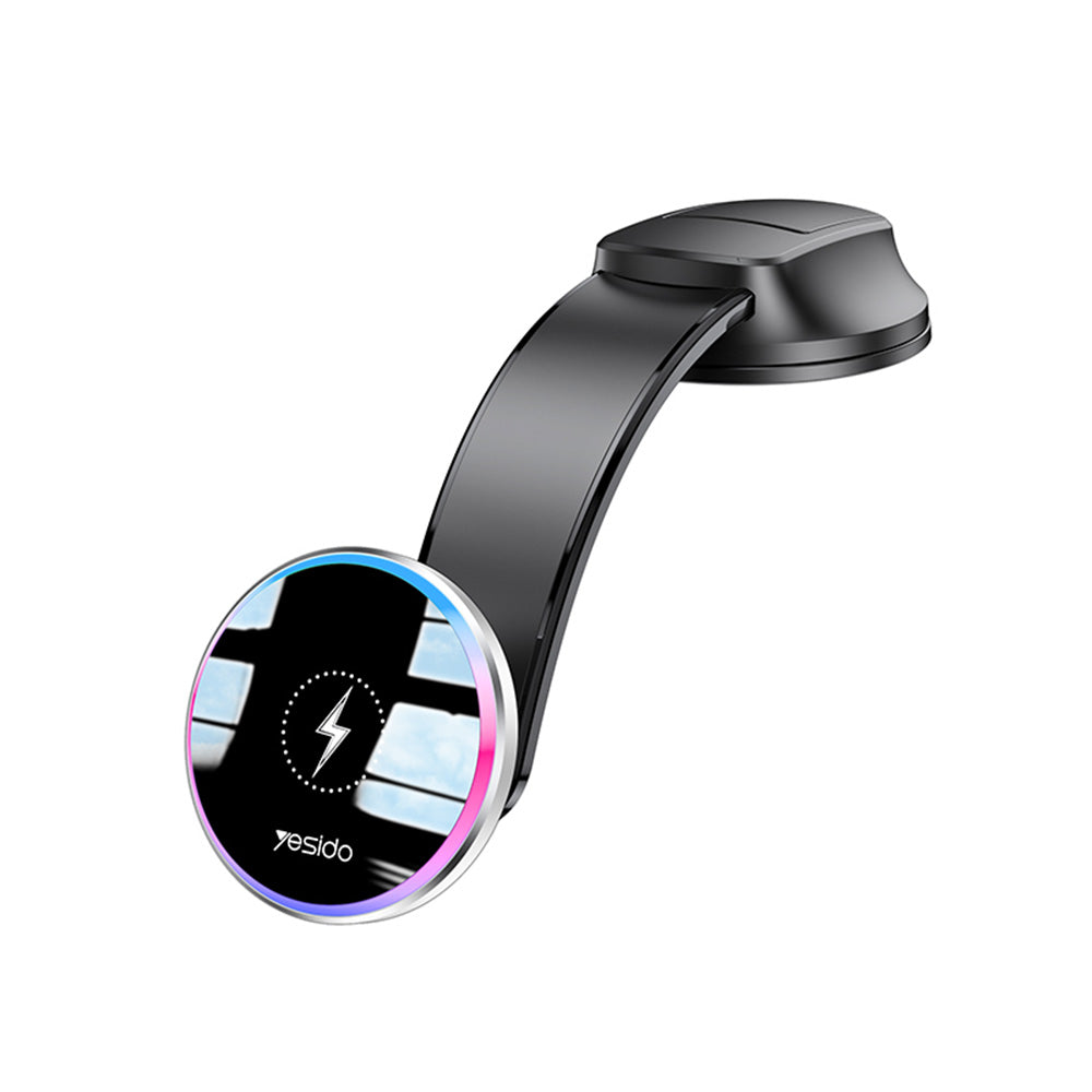 Yesido - Car Holder with Wireless Charging (C292) - for Dashboard/Windshield, LED Indicator, Bendable Clamp Arm, 15W - B