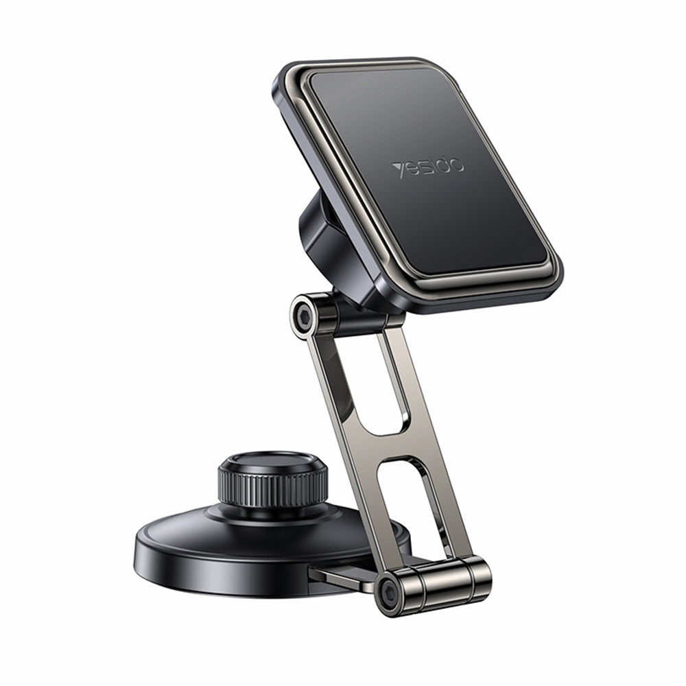 Yesido - Car Holder (C264) - Magnetic, for Dashboard/Windshield, 360°, Folding Clamp Arm, Zinc Alloy - Black