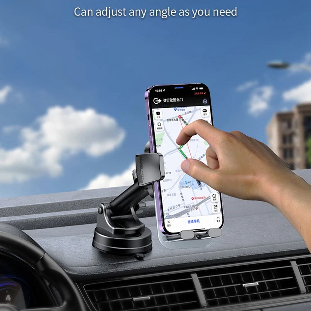 Yesido - Car Holder (C261) - for Dashboard/Windshield, 360°, Anti-slip, Transparent Panel, Telescopic Arm, Auto Clip - B