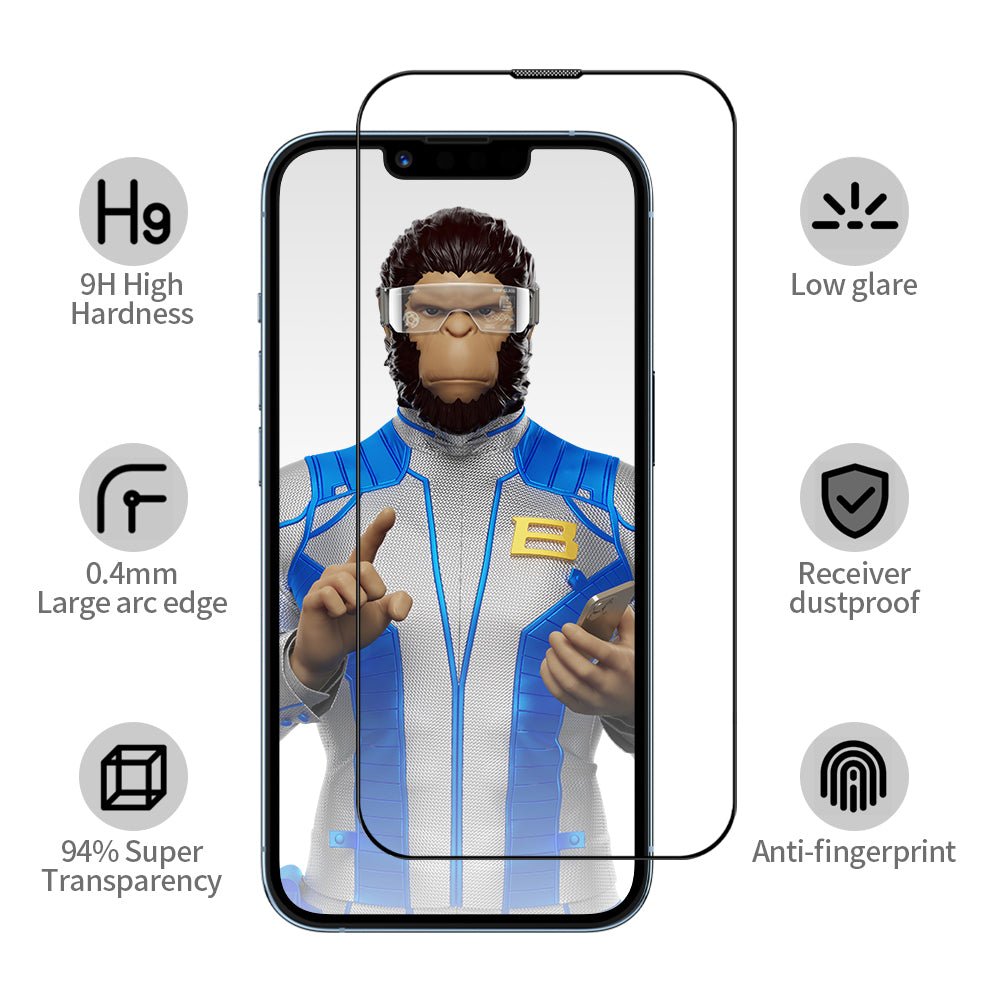Blueo - Anti-Reflective HD Glass with Applicator Pro - iPhone 15 / iPhone 16 - Black