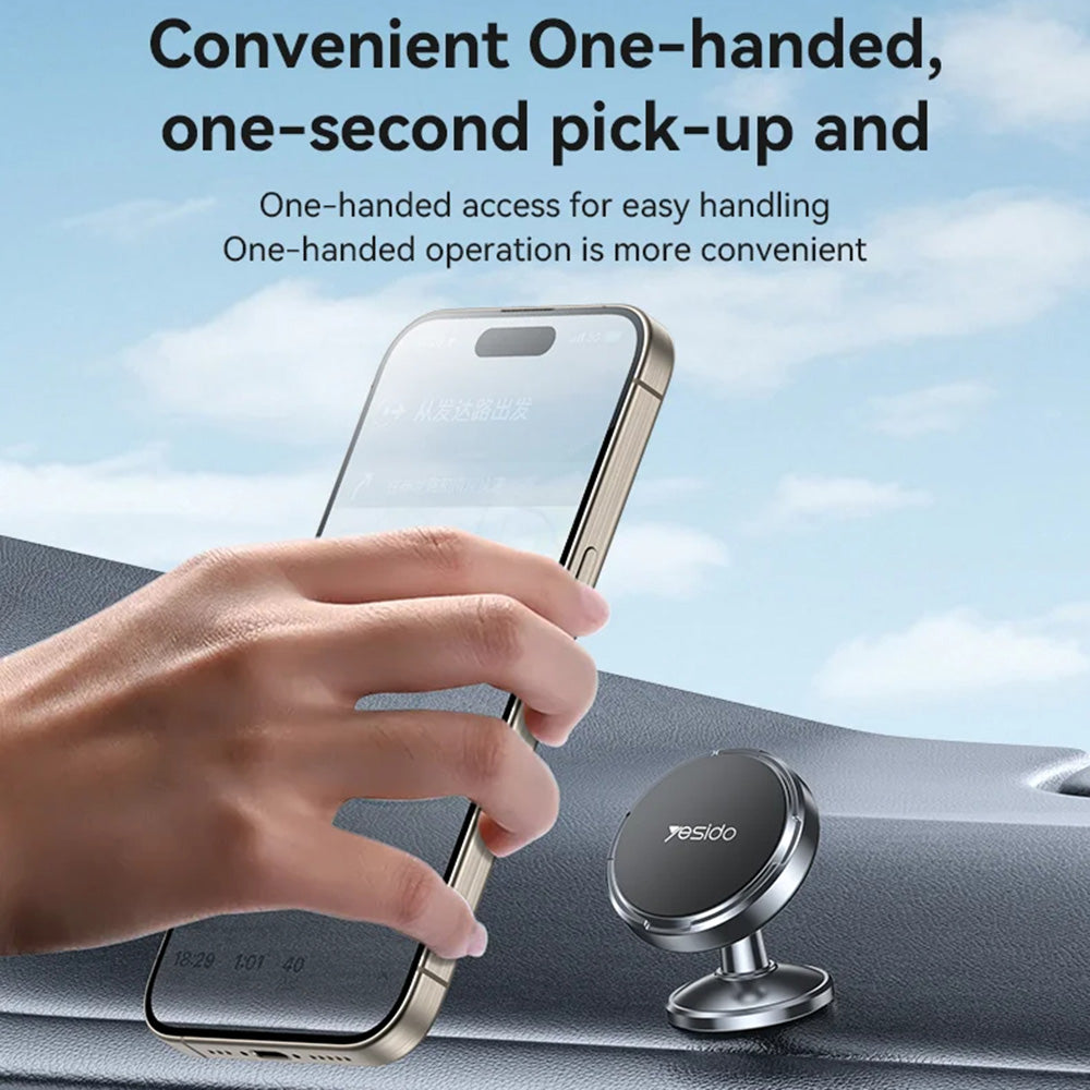 Yesido - Car Holder (C215) - Magnetic, for Dashboard, 360, Universal, Zinc Alloy - Black