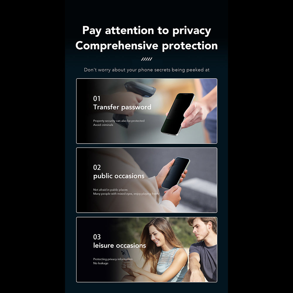 ANANK - 2.5D 360° Privacy Screen Protector - iPhone 15 Pro - Black