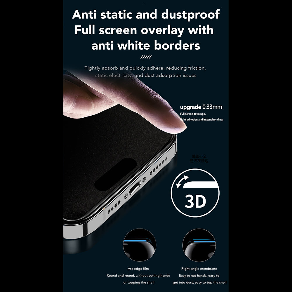 ANANK - 2.5D 360° Privacy Screen Protector - iPhone 15 Pro - Black