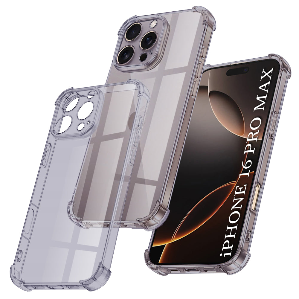 Techsuit - Shockproof Clear Silicone - iPhone 16 Pro Max - Smoke Black