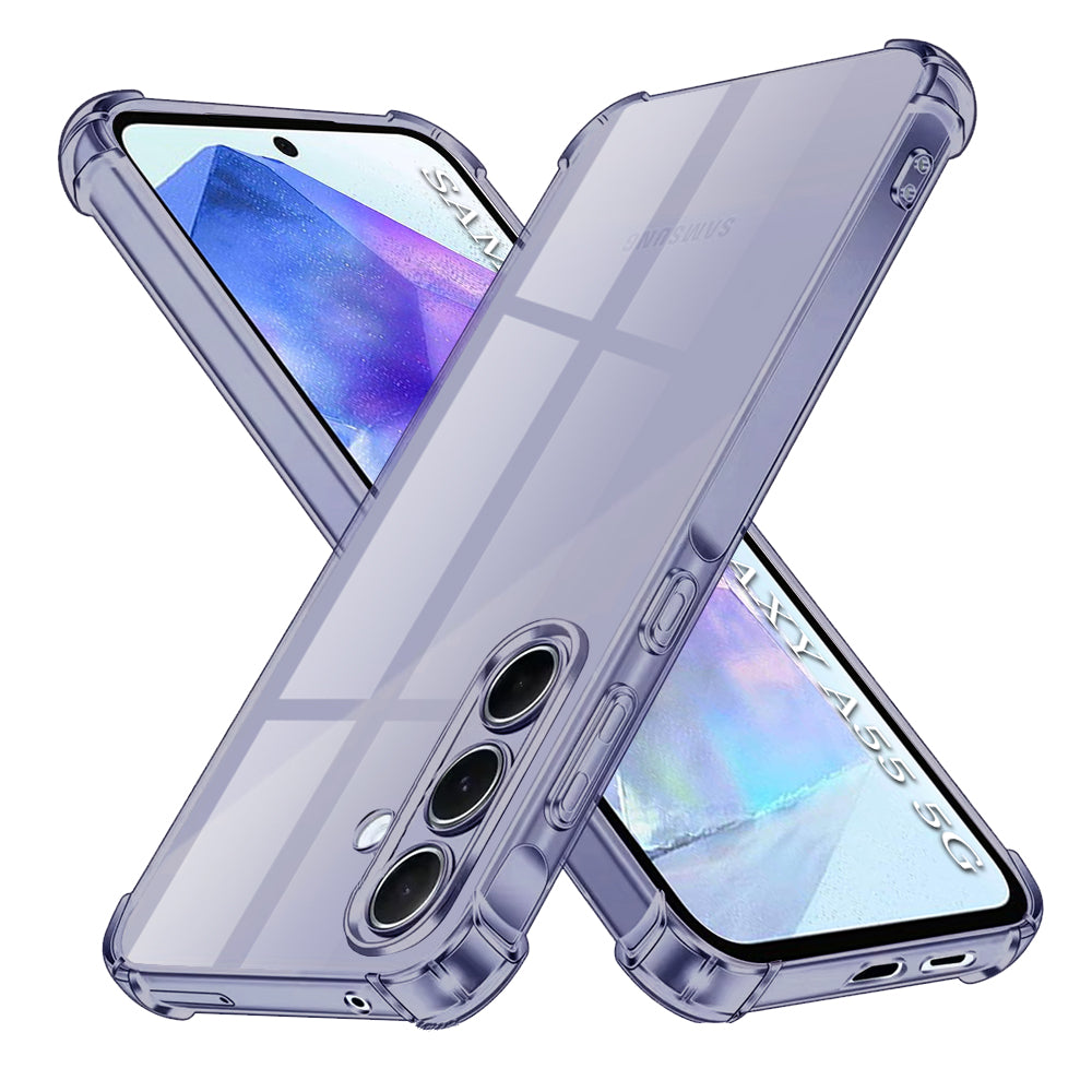 Techsuit - Shockproof Clear Silicone - Samsung Galaxy A55 5G - Smoke Black