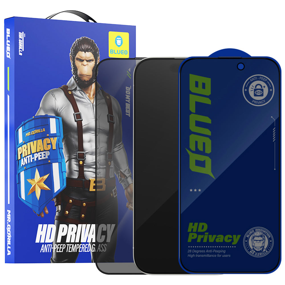Blueo - Anti-Peep Privacy Glass - iPhone X / iPhone XS / iPhone 11 Pro - Black