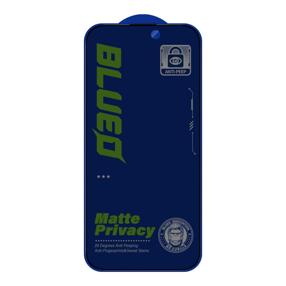 Blueo - Anti-Peep Privacy Glass - iPhone 15 Pro - Matte Black