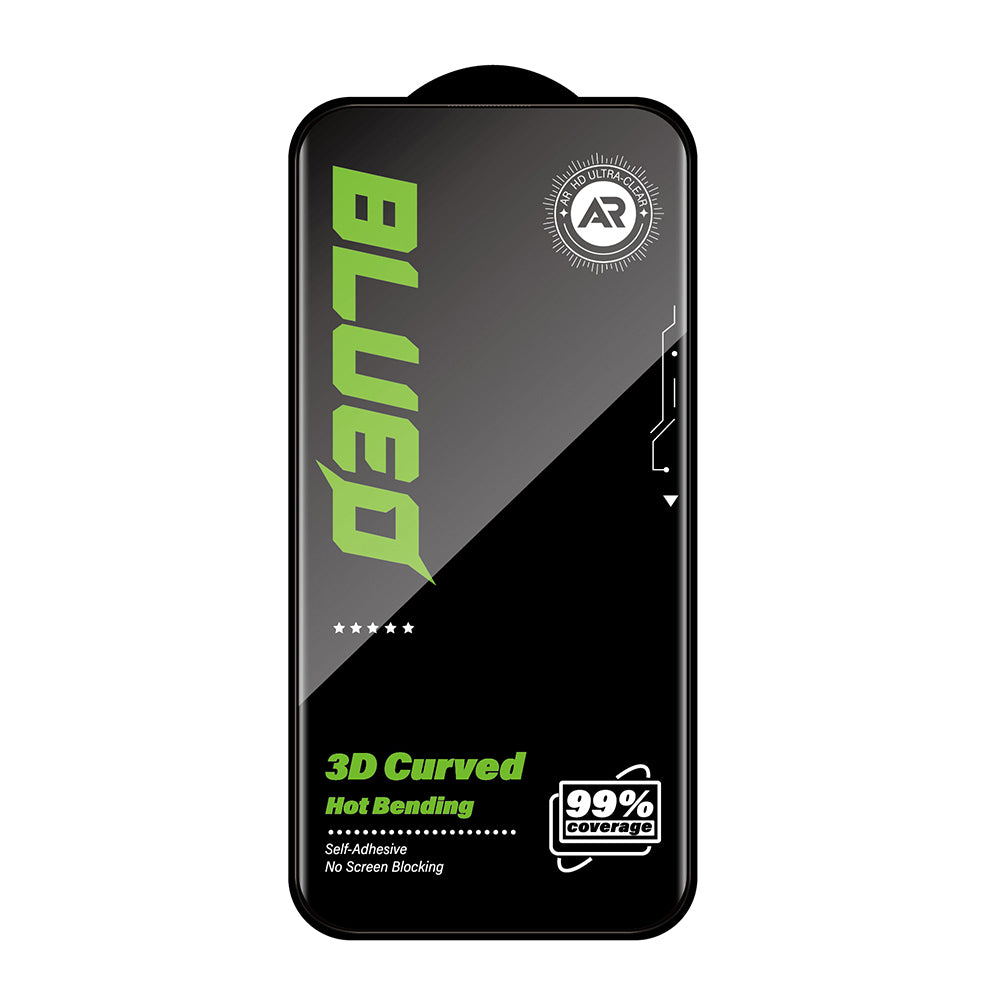 Blueo - 3D Full Display Curved Edge AR Glass - iPhone 16 Pro - Black