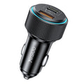 Yesido - Car Charger (Y60) - Cable Type-C to Lightning Included, Lightning/USB-A/USB-C Ports, 38W, Fast Charging - Black