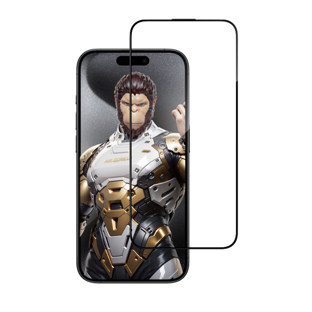 Blueo - 3D Full Display Curved Edge AR Glass with Applicator Pro - iPhone 16 Pro / iPhone 17 / iPhone 17 Pro - Black