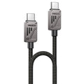 Yesido - Data Cable (CA196) - Type-C to Type-C, Fast Charging, 480Mbps, PD60W, CarPlay Compatible, Zinc Alloy, 1.2m - Bl