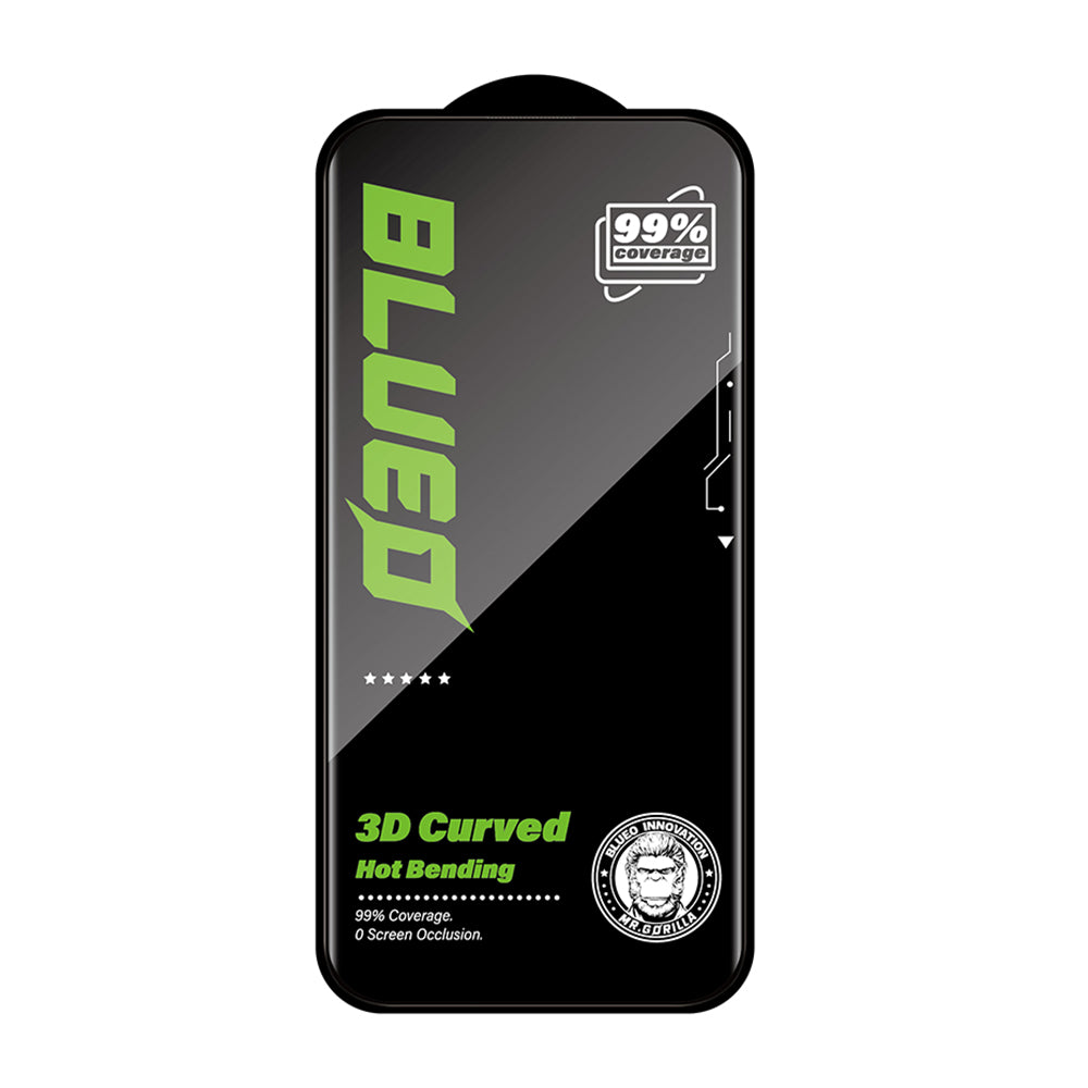 Blueo - 3D Full Display Curved Edge HD Glass - iPhone 16 Pro - Black