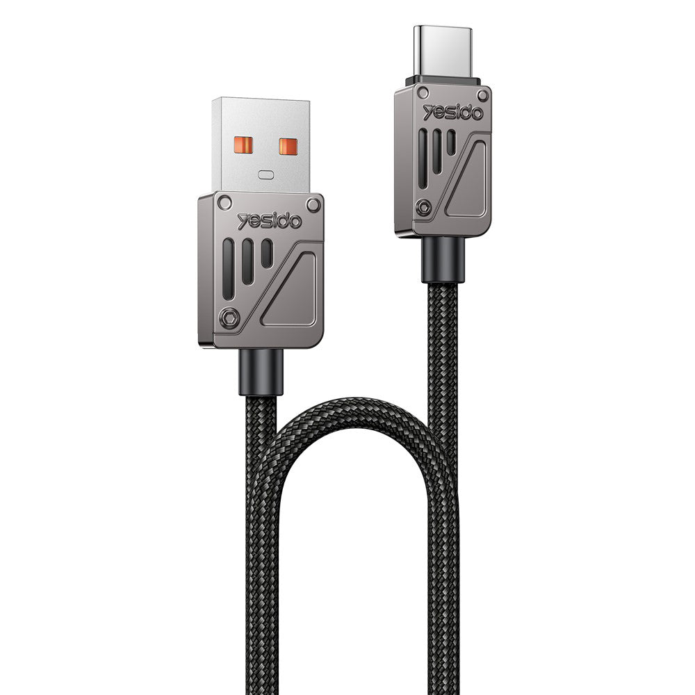 Yesido - Data Cable (CA135C) - USB to Type-C, Fast Charging, QC18W, 3A, 480Mbps, CarPlay Compatible, Zinc Alloy, 1.2m - 