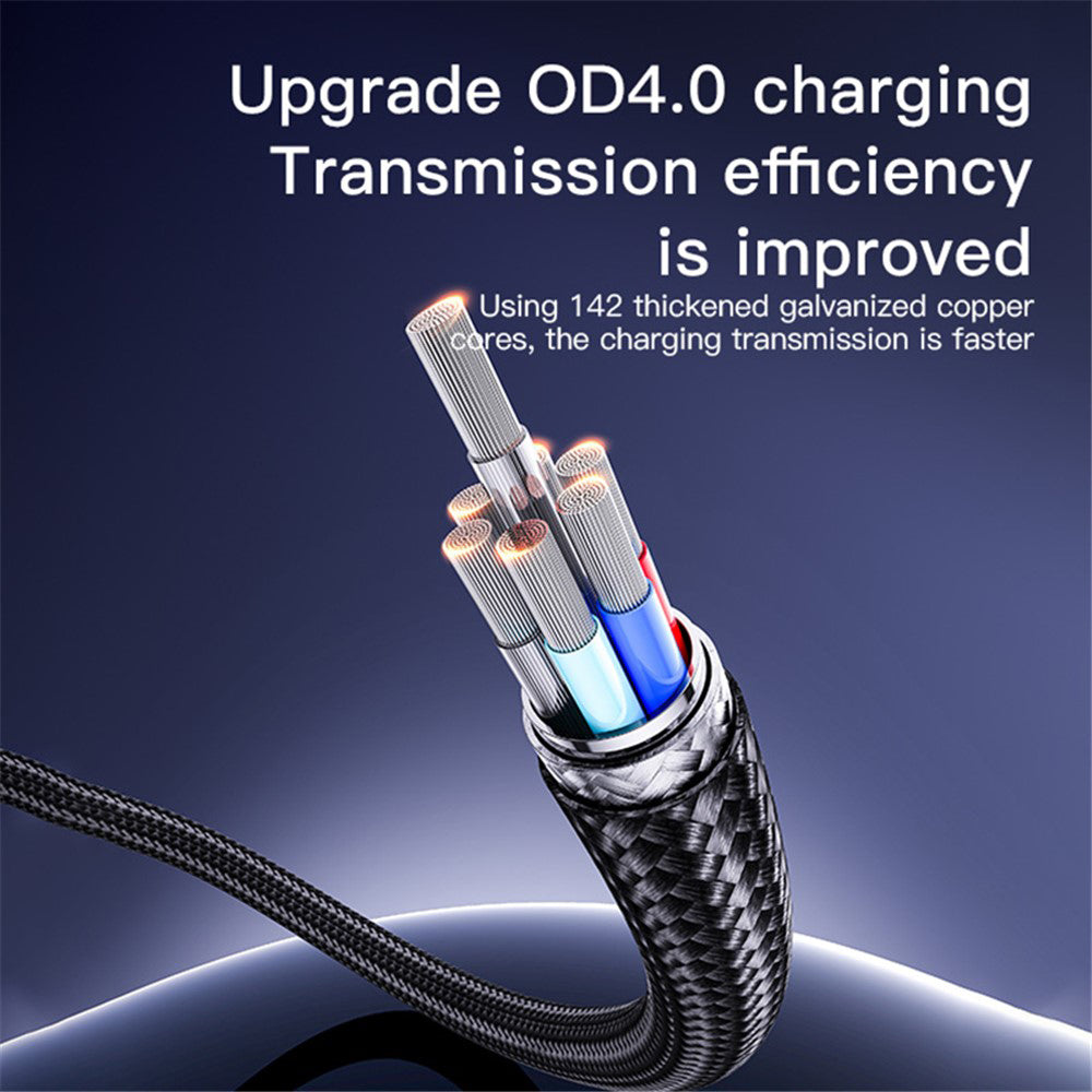 Yesido - Data Cable (CA130C) - USB to Type-C, Fast Charge, 18W, 3A, 480Mbps, CarPlay Compatible, Aluminum Alloy, 2m - Bl