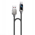 Yesido - Data Cable (CA128C) - with LED Power Display, USB to Type-C, Fast Charge, 66W, 5A, 480Mbps, 1.2m - Black
