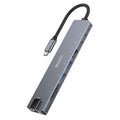 Yesido - Docking Station 8in1 (HB27) - Type-C to 2x USB, 2x USB-C, HDMI, RJ45, TF/SD, PD100W, Fast Charge, 4K@30Hz - Gra