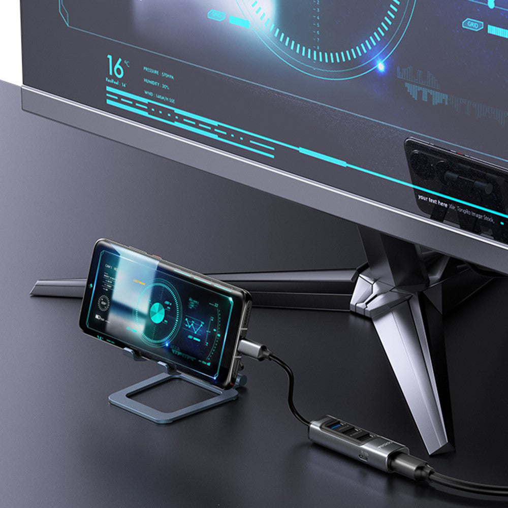 Yesido - Docking Station 5in1 (HB24) - Type-C to 3x USB, USB-C, Mini DisplayPort, PD100W, Fast Charge, 4K@30Hz, 5Gbps - 