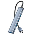 Yesido - Docking Station 4in1 (HB17) - Type-C to 1x USB3.0, 3x USB2.0, Plug&Play, 5Gbps, Aluminum Alloy - Gray