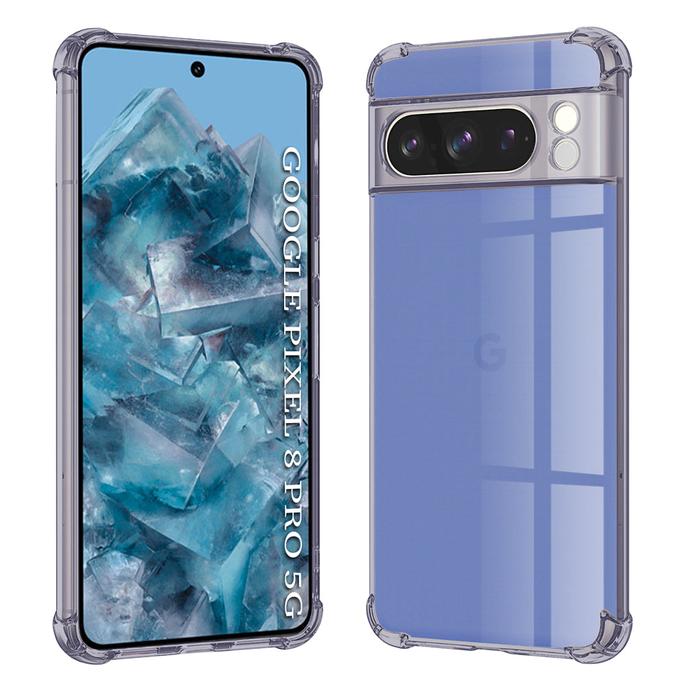 Techsuit - Shockproof Clear Silicone - Google Pixel 8 Pro - Smoke Black