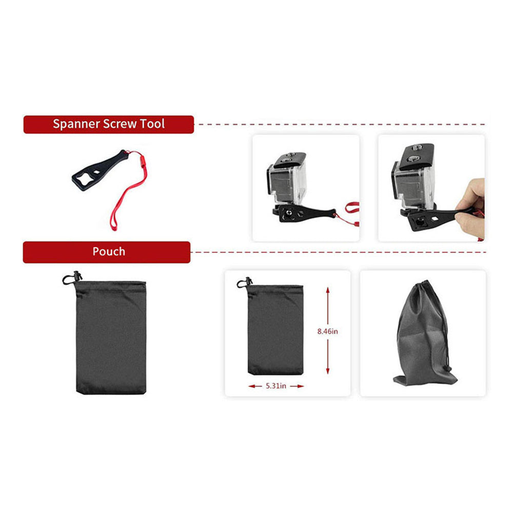Techsuit - Accessory Kit CamQuest 15in1 (SA15) - for GoPro Action Camera - Black