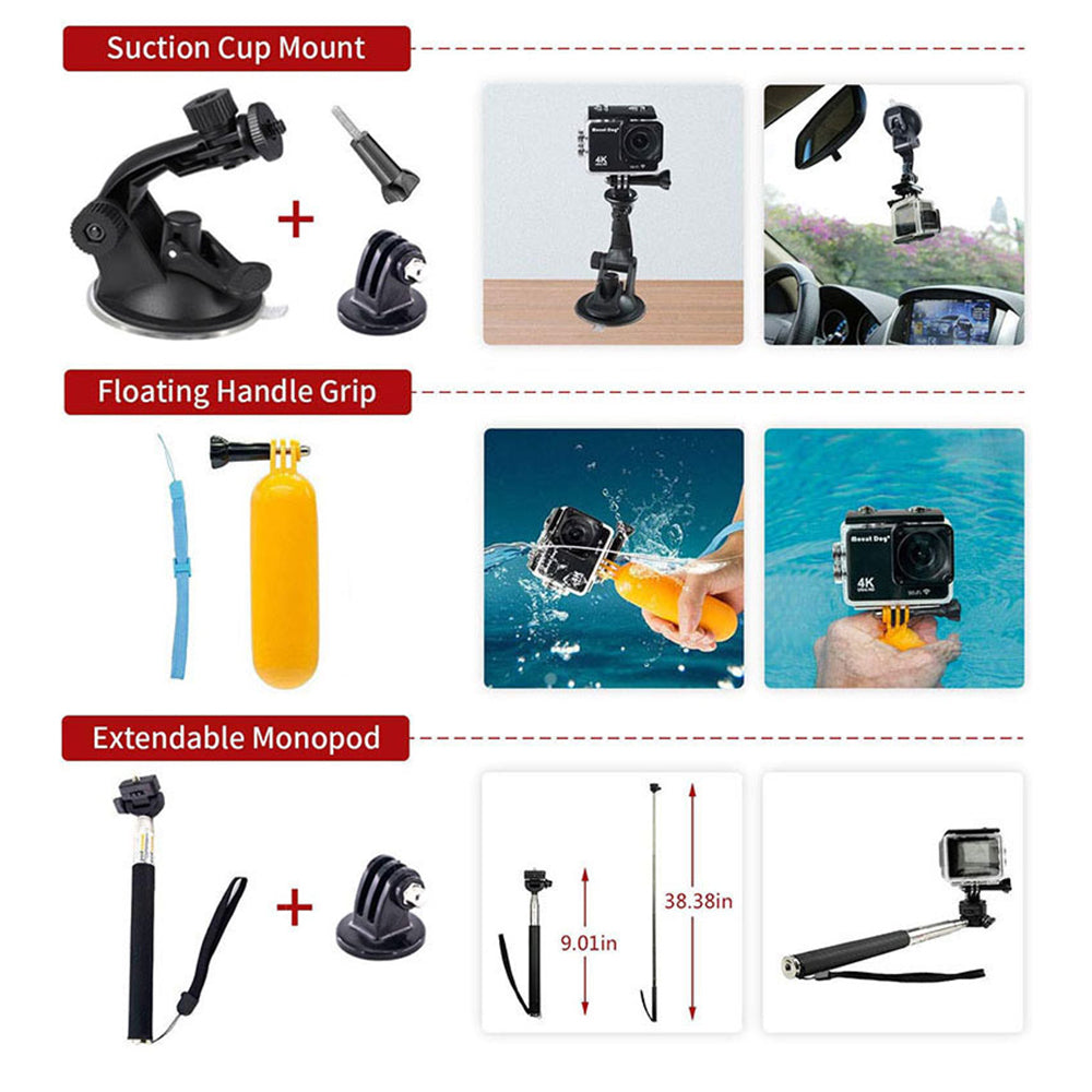 Techsuit - Accessory Kit CamQuest 15in1 (SA15) - for GoPro Action Camera - Black