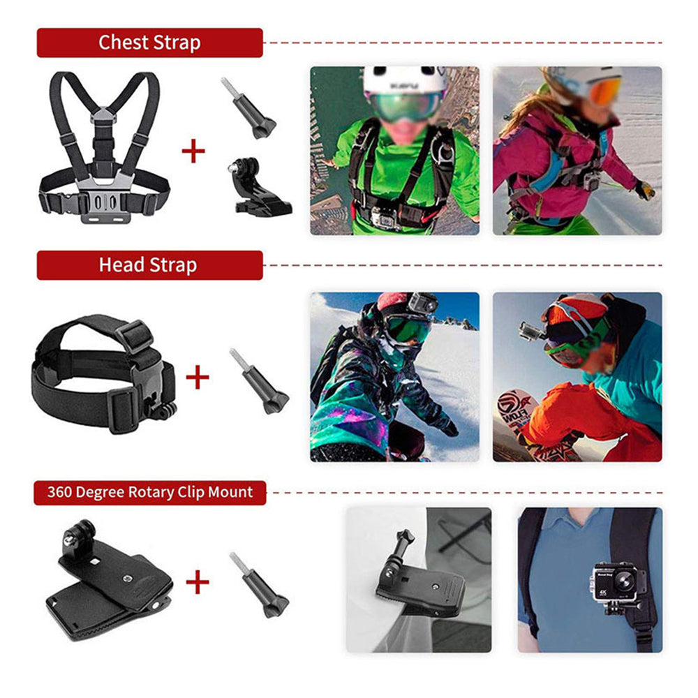 Techsuit - Accessory Kit CamQuest 15in1 (SA15) - for GoPro Action Camera - Black