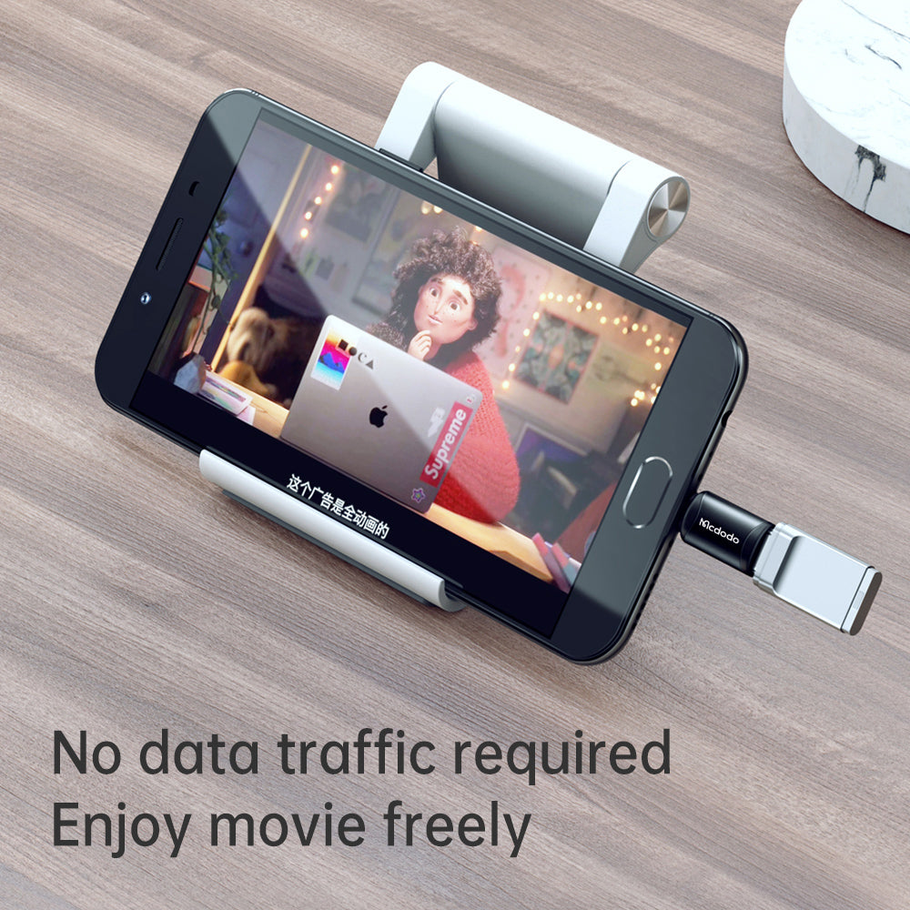 Mcdodo - OTG Adapter (OT-7690) - Type-C to Micro-USB, Aluminium Alloy, Charging & Data Sync - Black