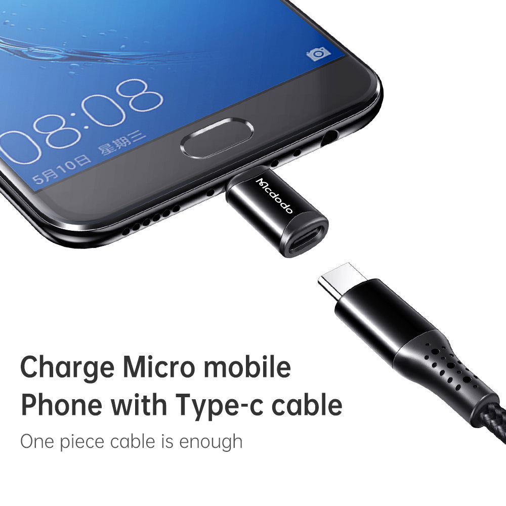 Mcdodo - OTG Adapter (OT-7690) - Type-C to Micro-USB, Aluminium Alloy, Charging & Data Sync - Black