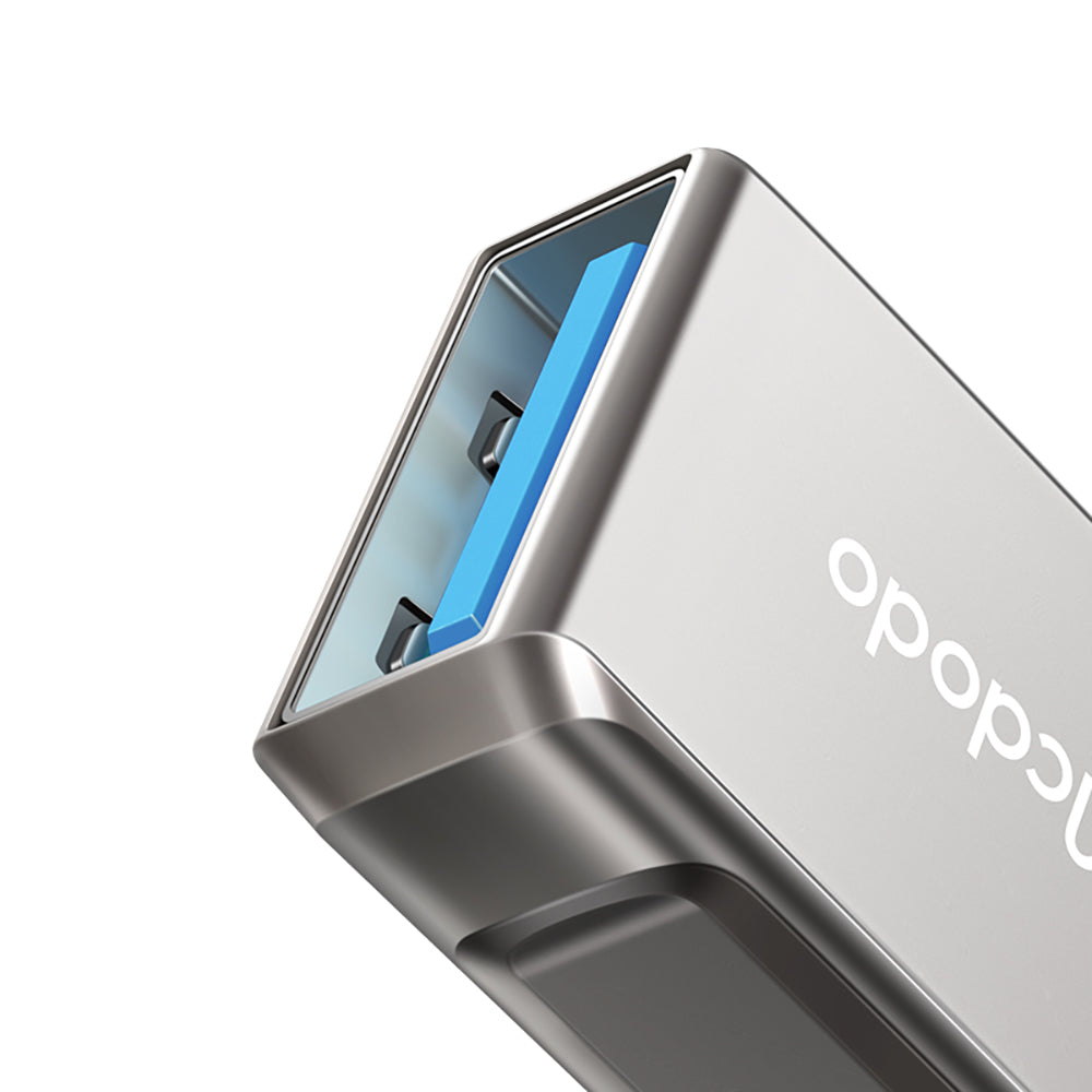 Mcdodo - OTG Adapter (OT-8730) - USB to Type-C, Zinc Alloy, 5.0Gbps - Dark Grey