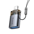Mcdodo - OTG Adapter (OT-7390) - USB to Lightning, Aluminium Alloy, Charging&Data Sync, with Indicator Light, Lanyard - 