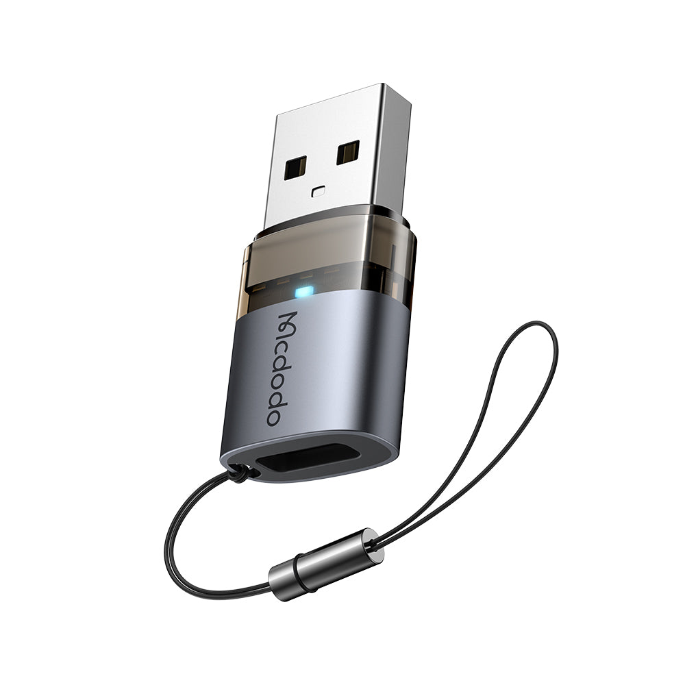 Mcdodo - OTG Adapter (OT-7580) - Type-C to USB3.0, Aluminium Alloy, Charging&Data Sync, with Indicator Light, Lanyard - 