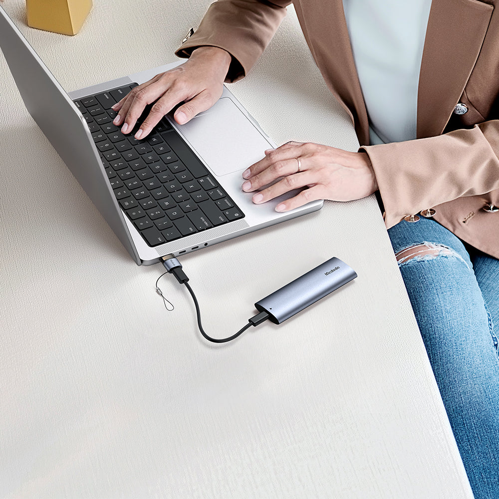 Mcdodo - OTG Adapter (OT-7580) - Type-C to USB3.0, Aluminium Alloy, Charging&Data Sync, with Indicator Light, Lanyard - 