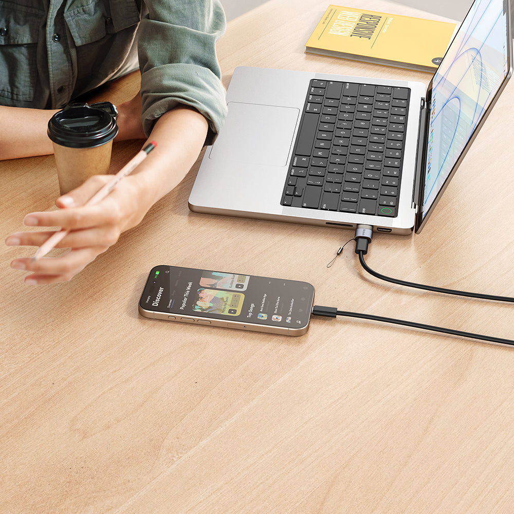 Mcdodo - OTG Adapter (OT-7580) - Type-C to USB3.0, Aluminium Alloy, Charging&Data Sync, with Indicator Light, Lanyard - 