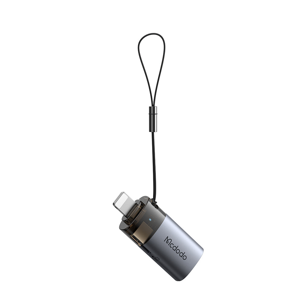 Mcdodo - OTG Adapter (OT-7850) - USB to Lightning, with TF Card Reader, Fast Data Transfer, 480Mbps, LED, Lanyard - Blac