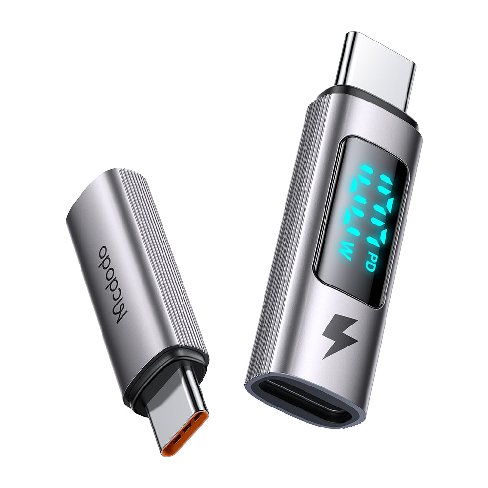 Mcdodo - OTG Adapter Wales Series (OT-6090) - Type-C to Type-C, PD100W, 5A, Charging & Data Sync, Digital Display - Blac