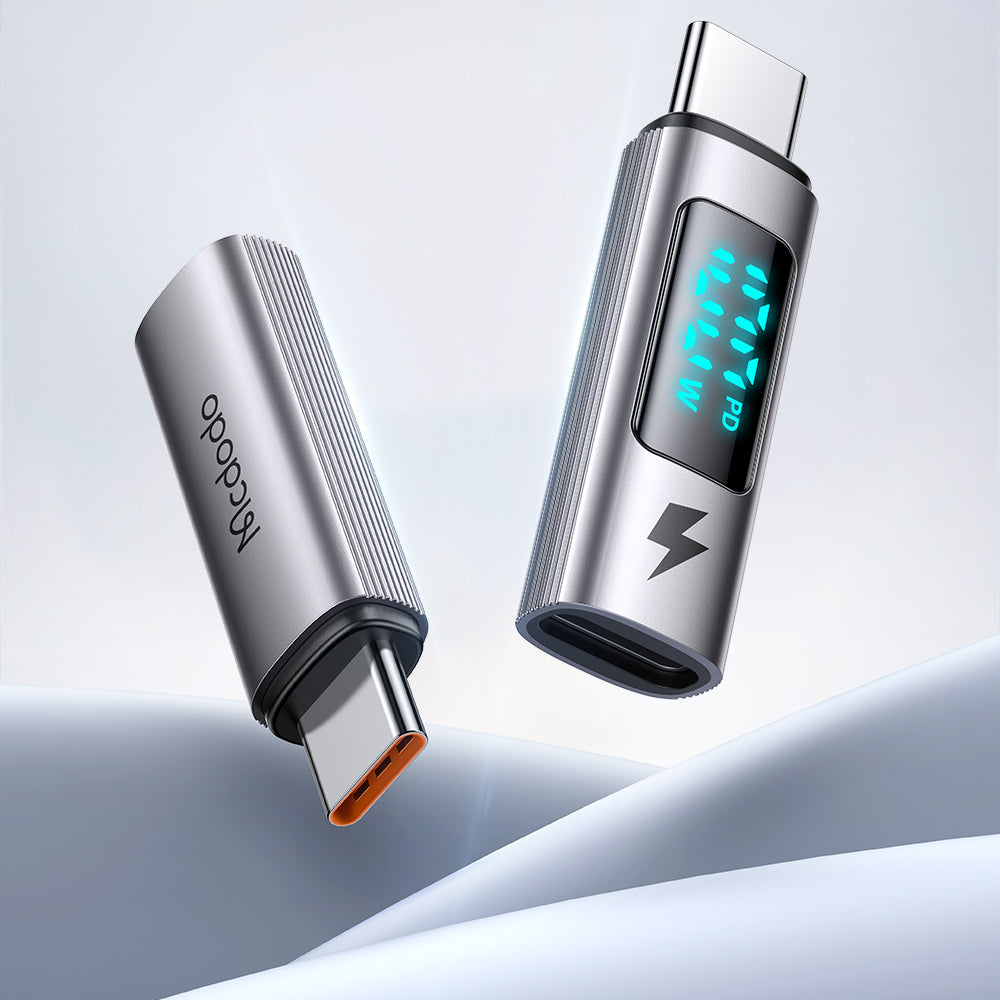 Mcdodo - OTG Adapter Wales Series (OT-6090) - Type-C to Type-C, PD100W, 5A, Charging & Data Sync, Digital Display - Blac