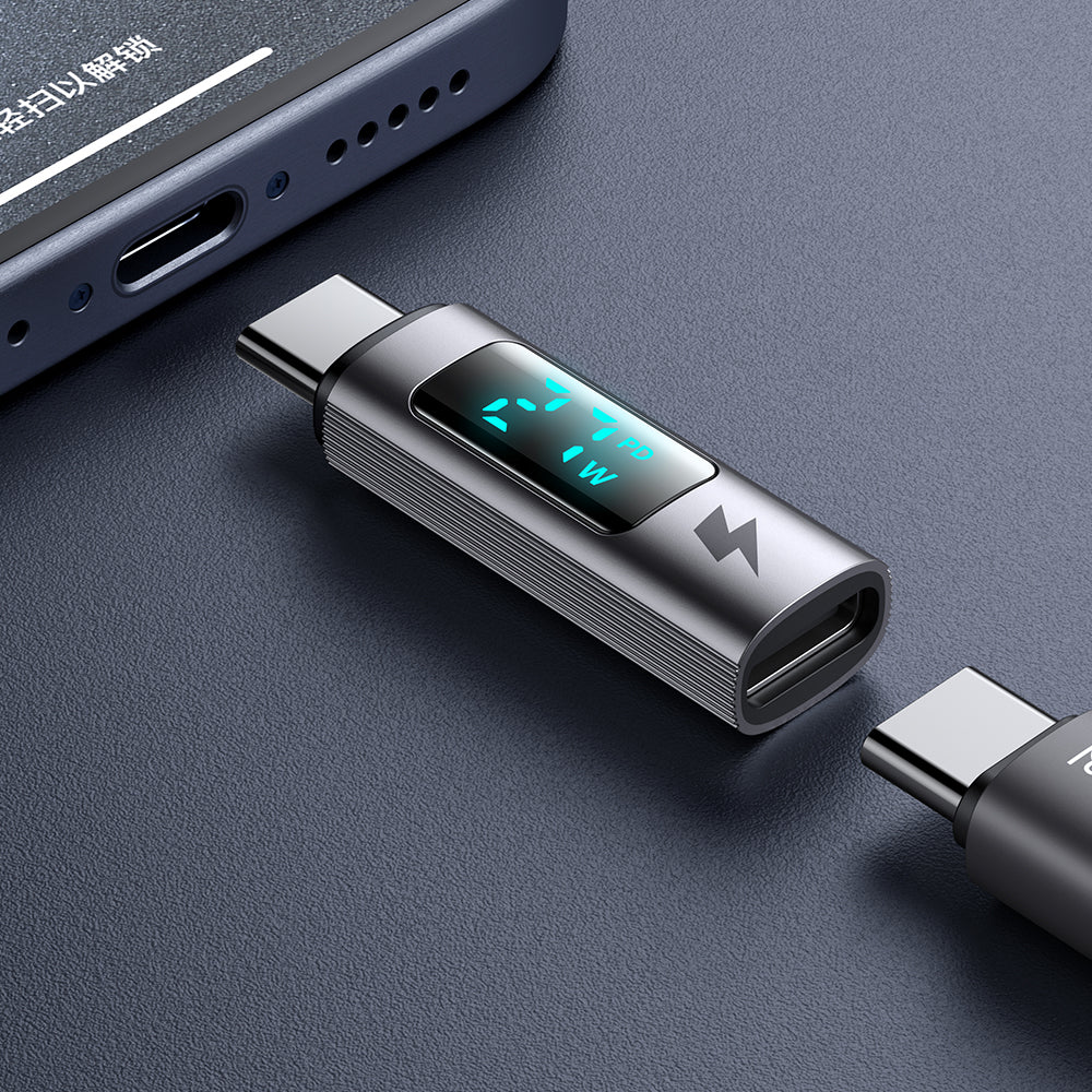 Mcdodo - OTG Adapter Wales Series (OT-6090) - Type-C to Type-C, PD100W, 5A, Charging & Data Sync, Digital Display - Blac