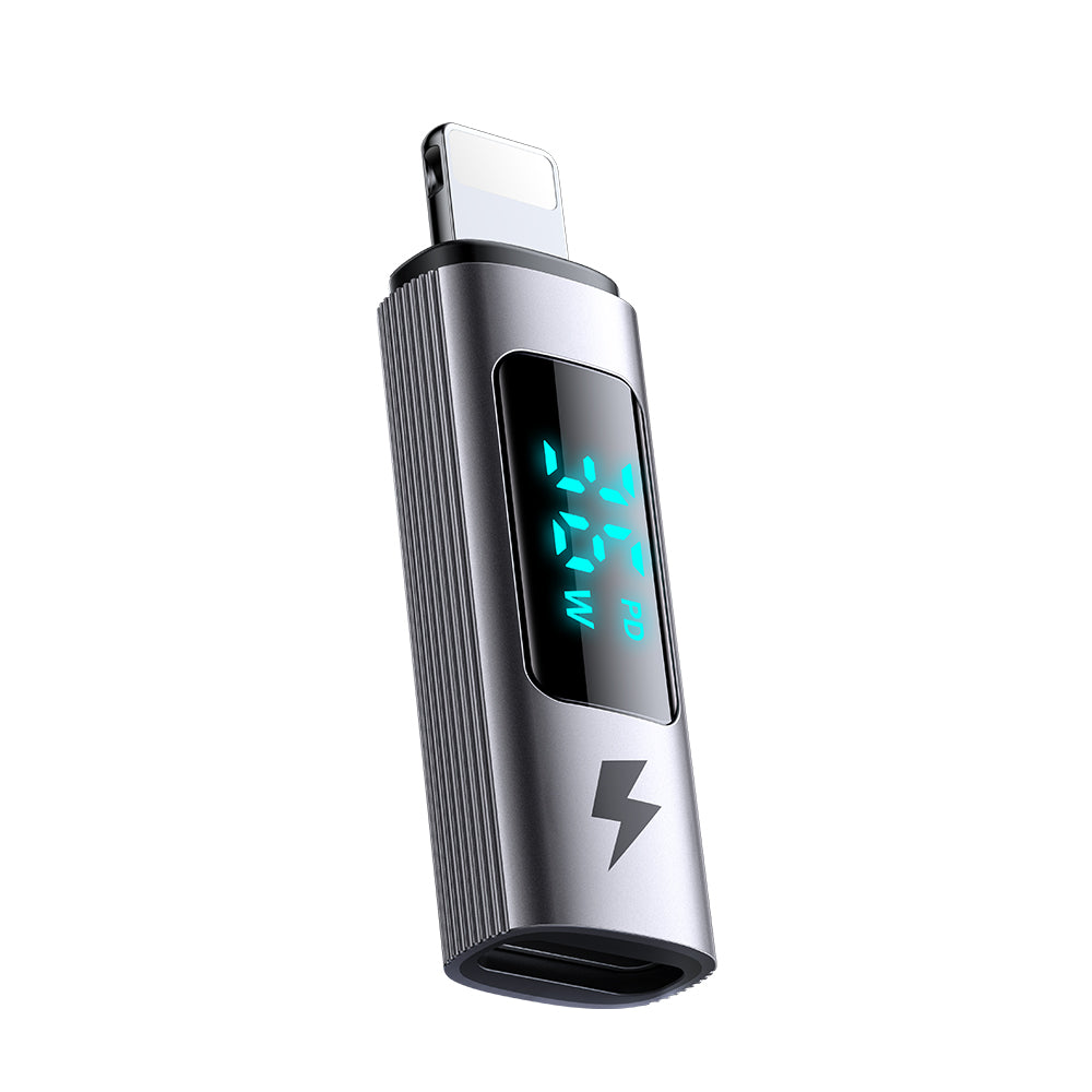 Mcdodo - OTG Adapter Wales Series (OT-6100) - Type-C to Lightning, PD36W, 3A, Display, Compatible with E-Mark Chip - Bla
