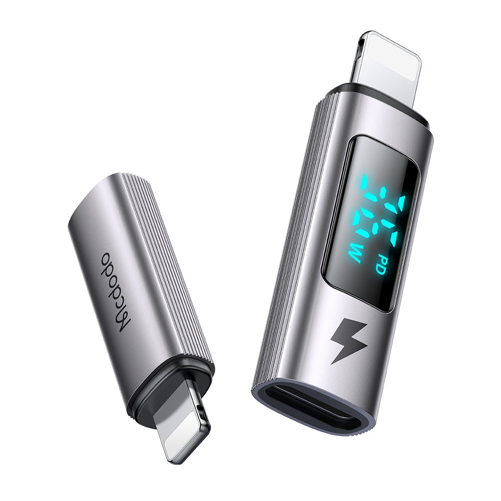 Mcdodo - OTG Adapter Wales Series (OT-6100) - Type-C to Lightning, PD36W, 3A, Display, Compatible with E-Mark Chip - Bla