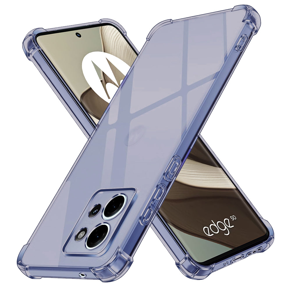 Techsuit - Shockproof Clear Silicone - Motorola Edge 50 - Smoke Black