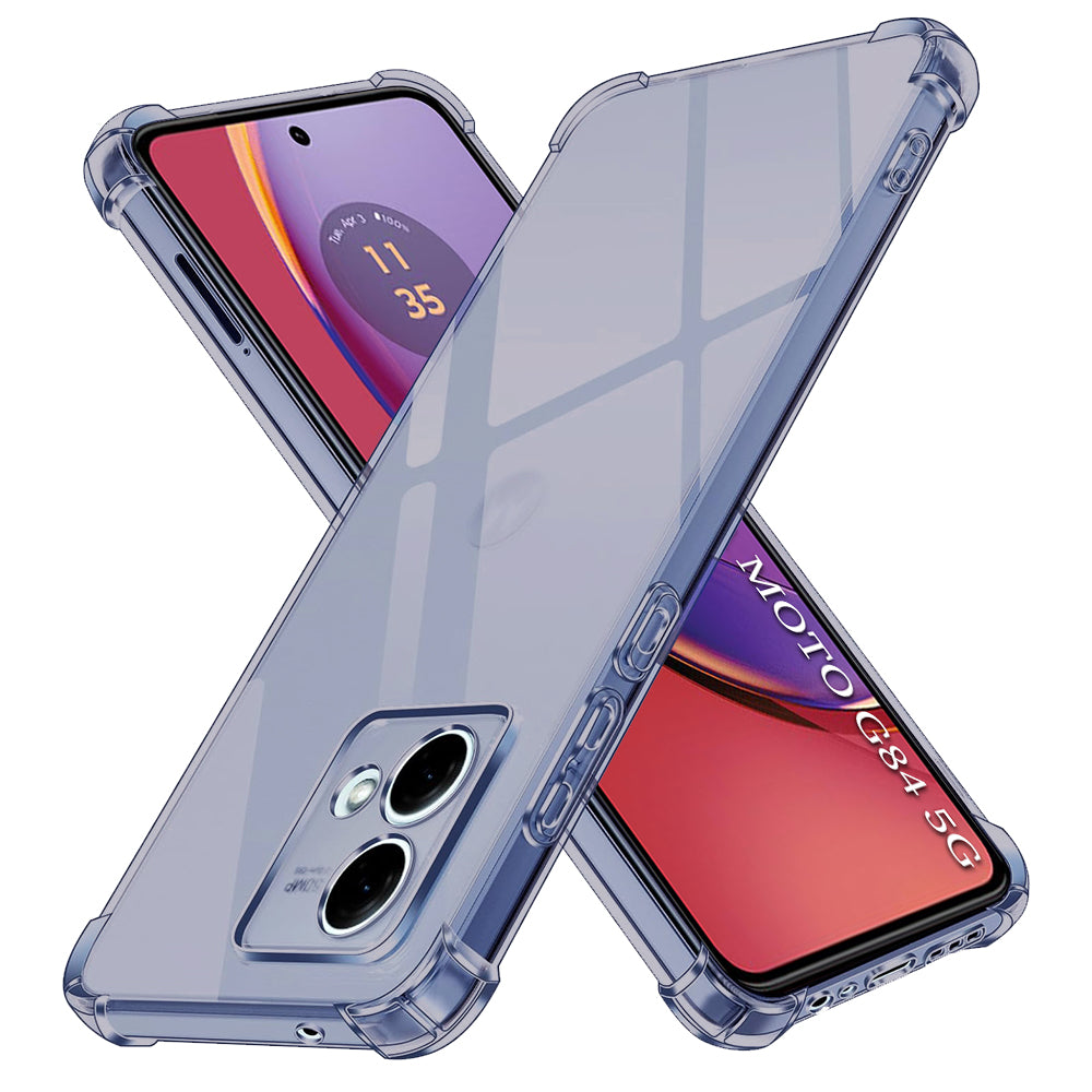 Techsuit - Shockproof Clear Silicone - Motorola Moto G84 - Smoke Black
